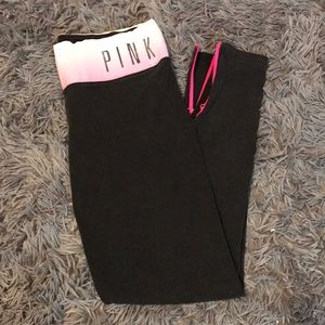 PINK leggings w/ hole on leg